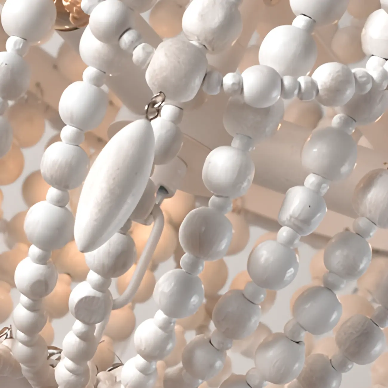 Elegant White Beaded Chandelier for Modern Dining Room Image - 12 | homeyfad