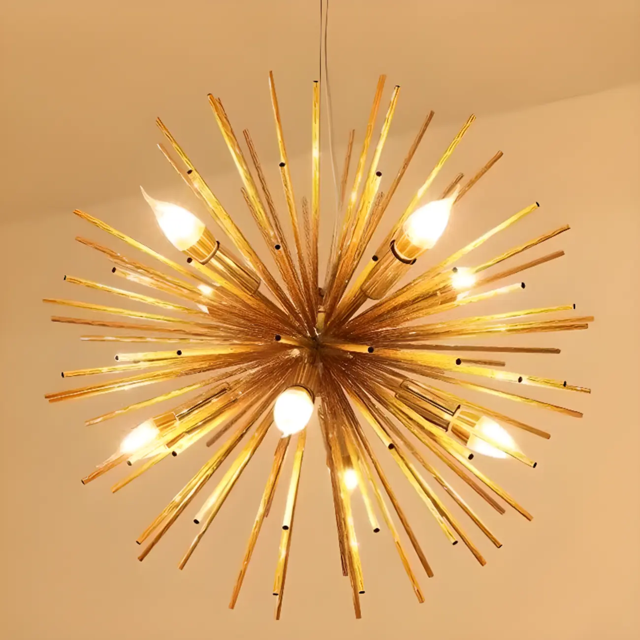 Modern Starburst Aluminum Chandelier for Dining Room Decor Image - 12 | homeyfad