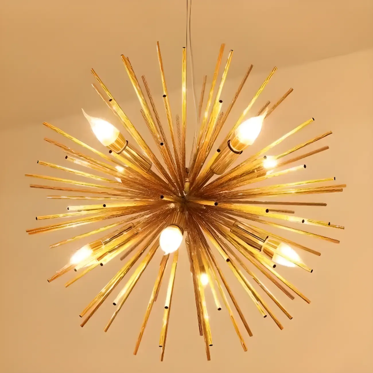 Modern Starburst Aluminum Chandelier for Dining Room Decor Image - 12