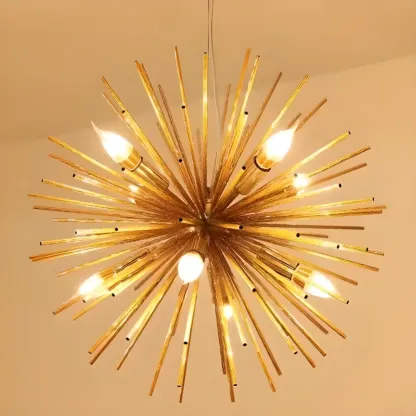 Modern Starburst Aluminum Chandelier for Dining Room Decor Image - 12
