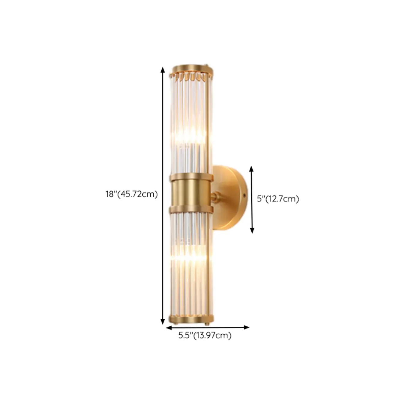 Modern Vertical Glass LED Bathroom Vanity Light with Mini Size #size