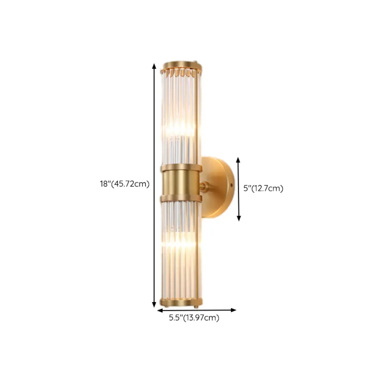 Modern Vertical Glass LED Bathroom Vanity Light with Mini Size #size