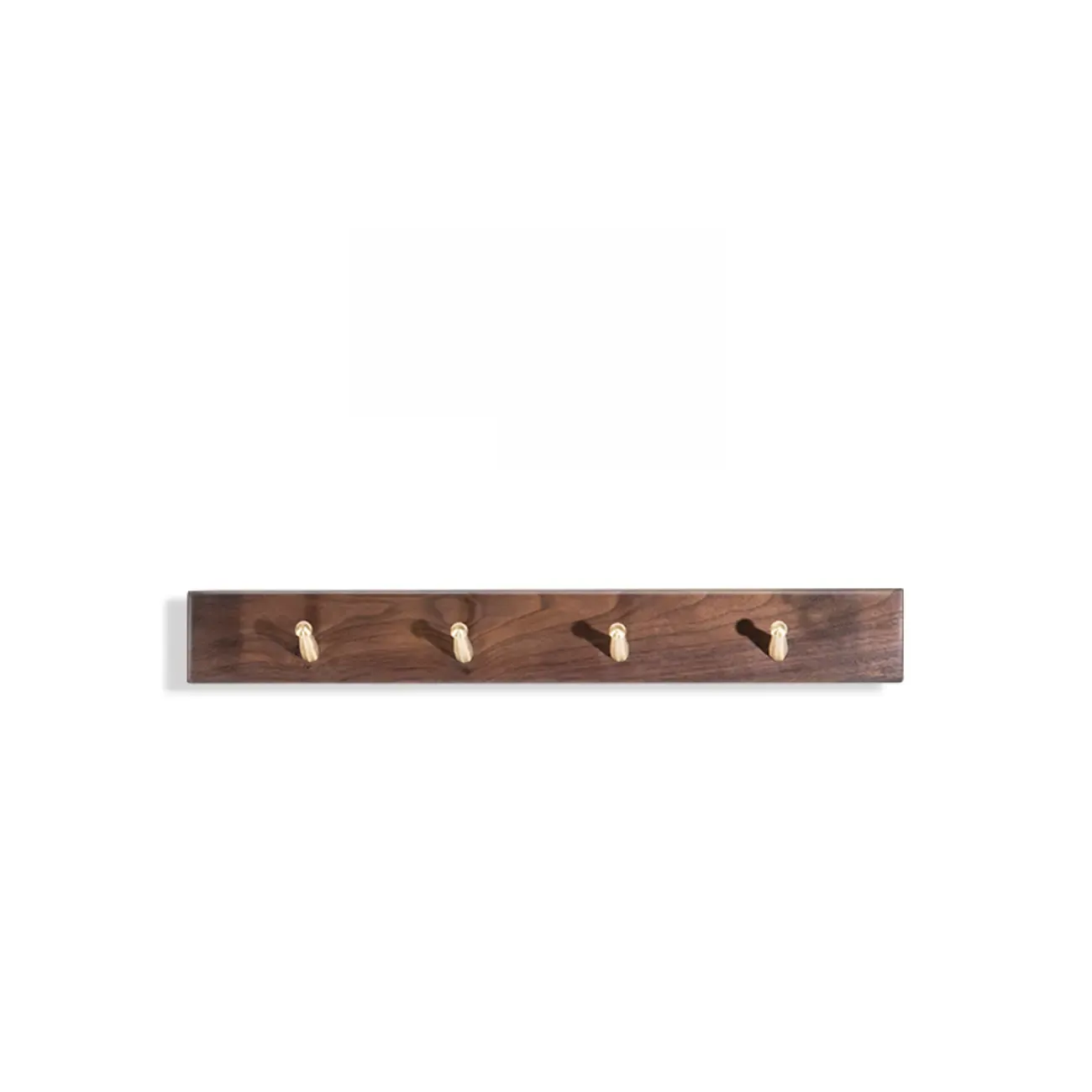 Rustic Wooden Brown Wall-Mounted Coat Rack with Shelves Image - 2