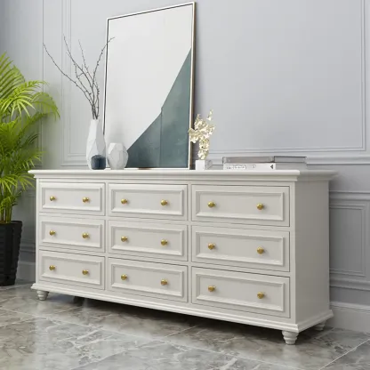 Glam White Wood Dressers & Chests for Bedroom Image - 3