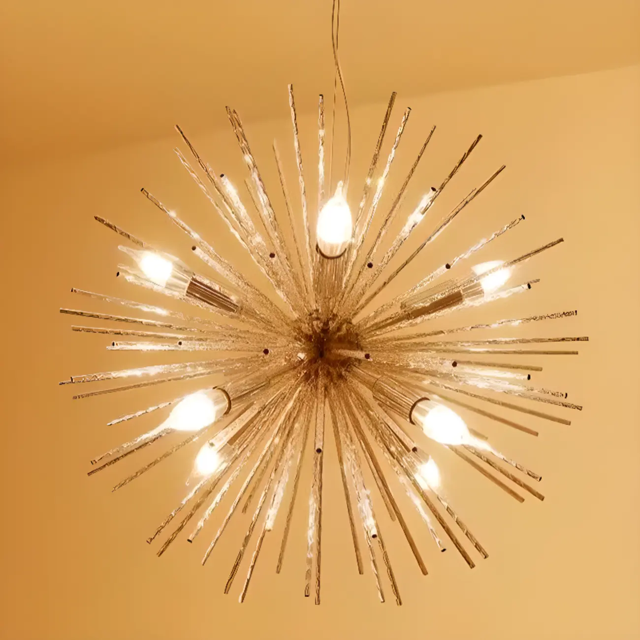 Modern Starburst Aluminum Chandelier for Dining Room Decor Image - 13 | homeyfad