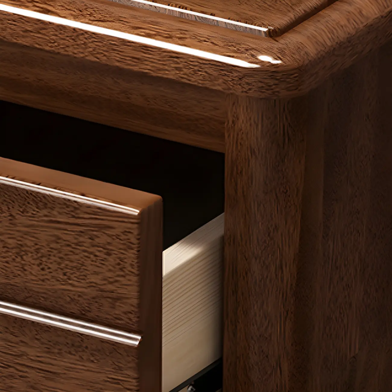 Modern White Wooden Nightstand with Storage Drawers Image - 8 | homeyfad