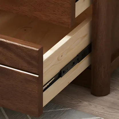 Modern White Wooden Nightstand with Storage Drawers Image - 9