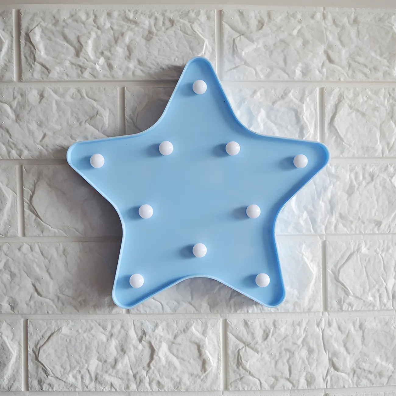 Kids Blue Plastic Star LED Night Light for Bedroom Wall Decor Image - 1 | homeyfad