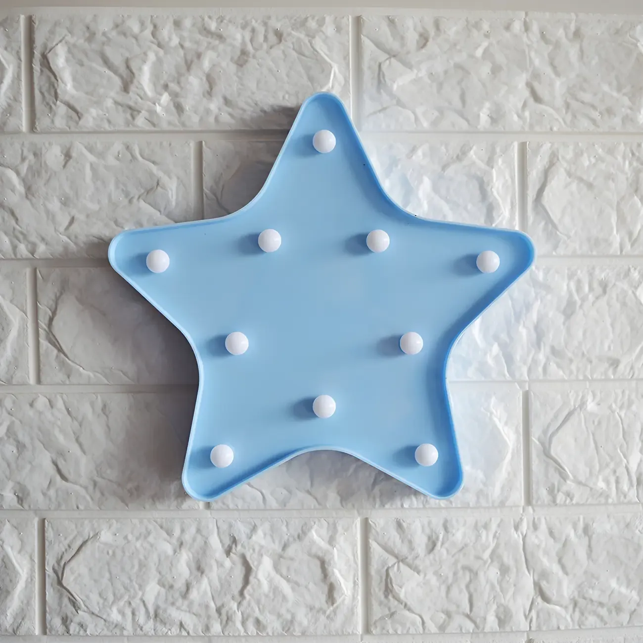 Kids Blue Plastic Star LED Night Light for Bedroom Wall Decor Image - 1