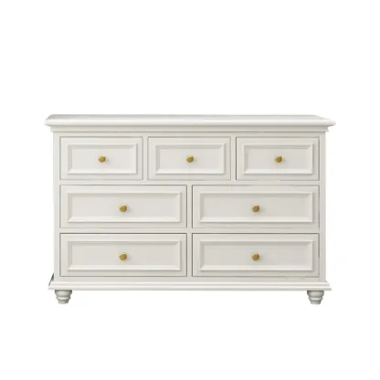 Glam White Wood Dressers & Chests for Bedroom Image - 5