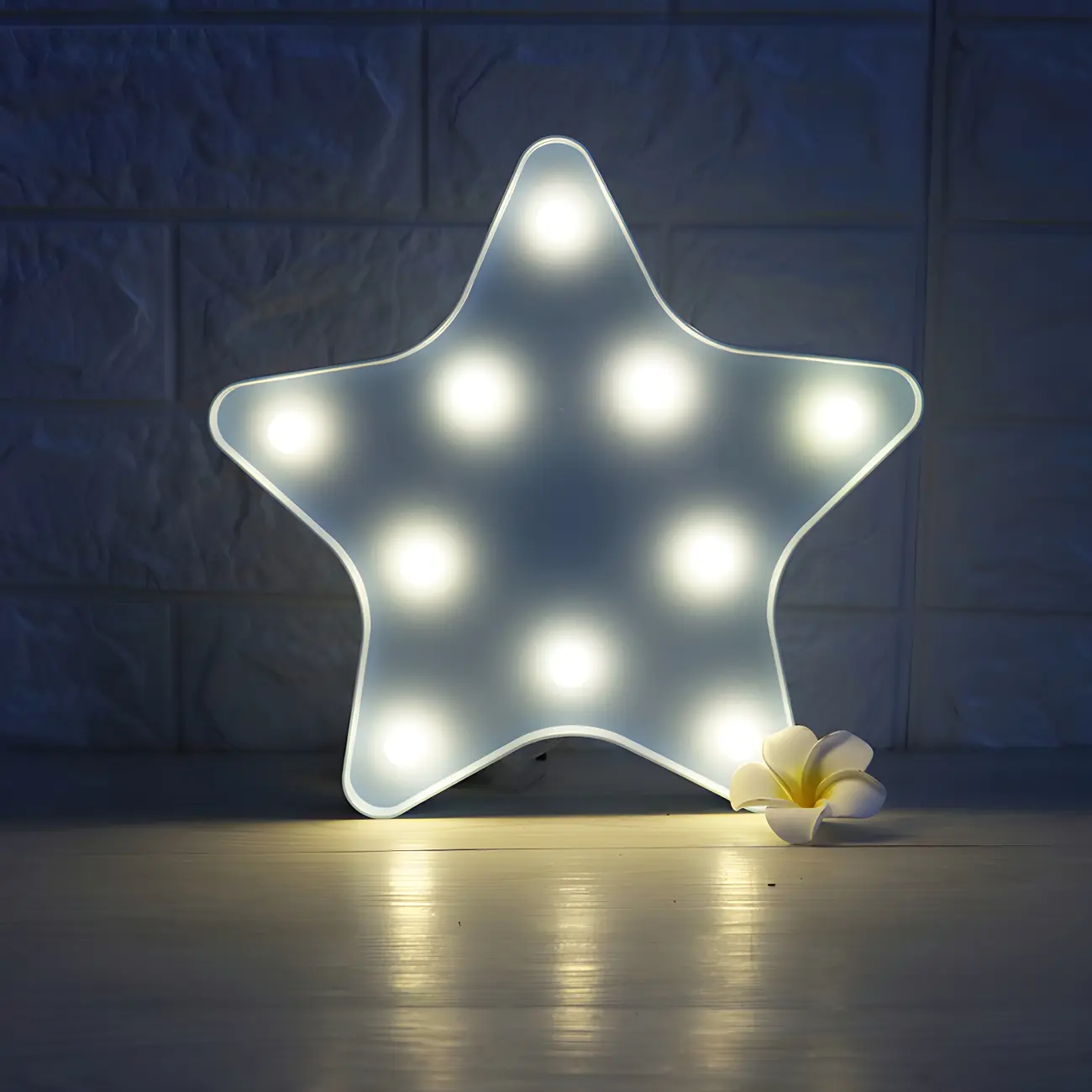 Kids Blue Plastic Star LED Night Light for Bedroom Wall Decor Image - 2 | homeyfad