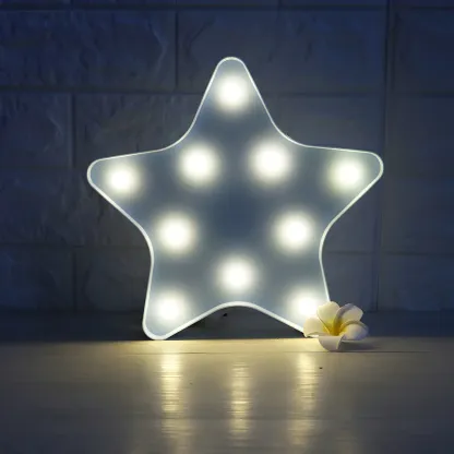 Kids Blue Plastic Star LED Night Light for Bedroom Wall Decor Image - 2