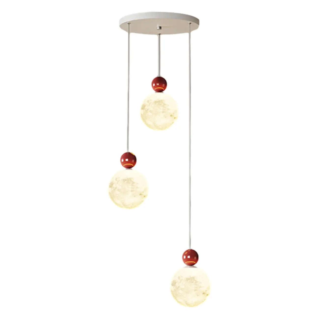 Designer Moon Round Cluster Pendant Light with Beaded Detail for Home Decor Image - 10 | homeyfad