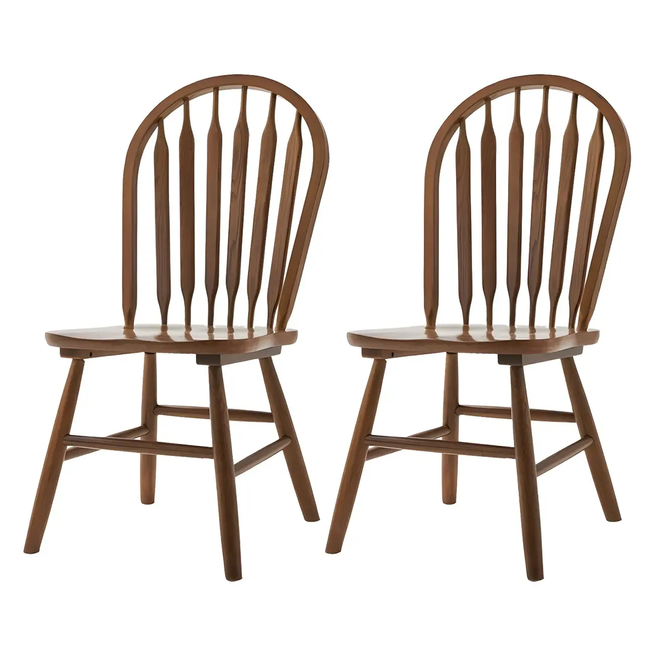Traditional Windsor Back Solid Wood Dining Chair Set of 2 Image - 8