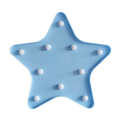Kids Blue Plastic Star LED Night Light for Bedroom Wall Decor Image - 3
