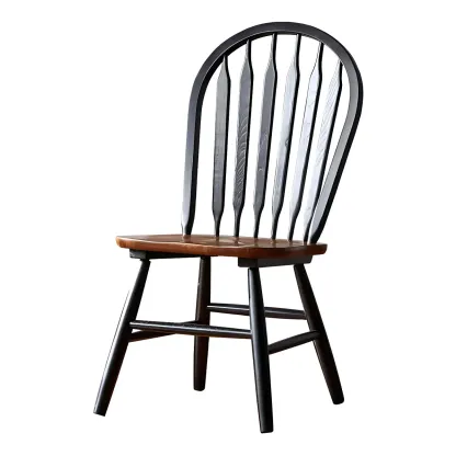 Traditional Windsor Back Solid Wood Dining Chair Set of 2 Image - 9