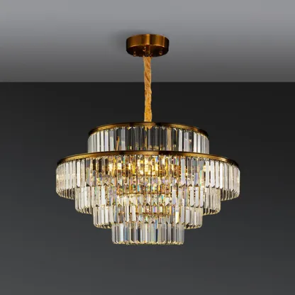 Luxury Crystal Gold Chandelier with Multi-Tiered Design  Image - 3