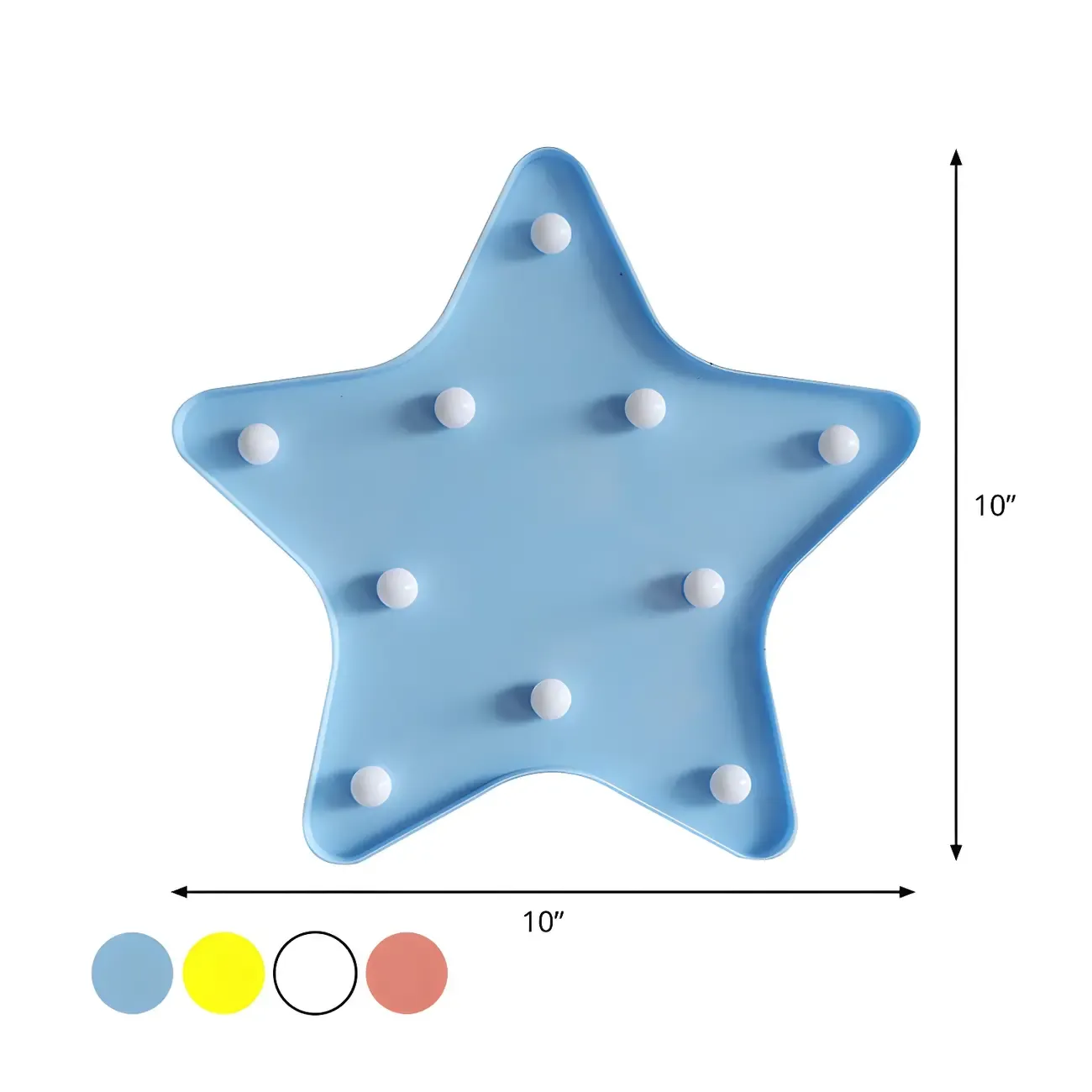 Kids Blue Plastic Star LED Night Light for Bedroom Wall Decor Image - 4