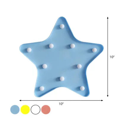 Kids Blue Plastic Star LED Night Light for Bedroom Wall Decor Image - 4