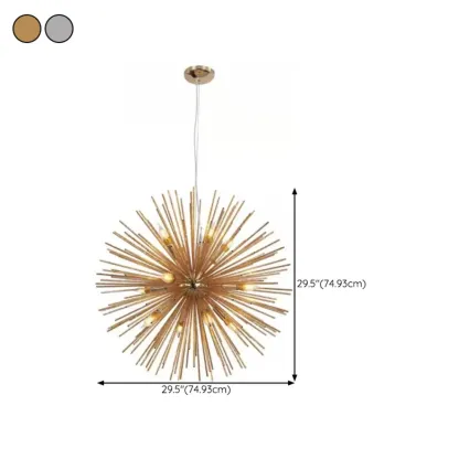 Modern Starburst Aluminum Chandelier for Dining Room Decor Image - 17