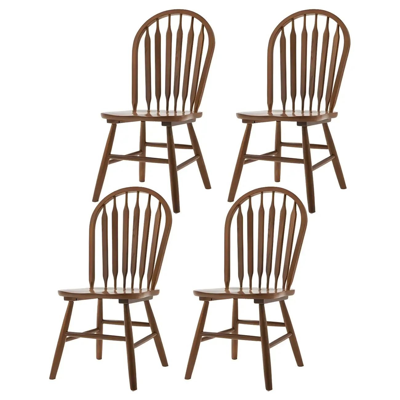 Traditional Windsor Back Solid Wood Dining Chair Set of 2 Image - 10