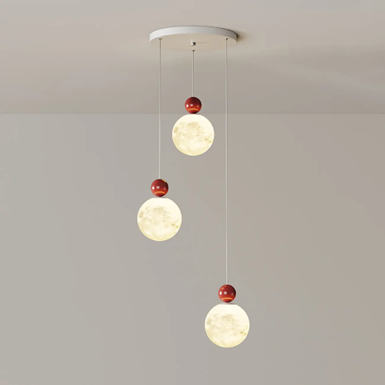 Designer Moon Round Cluster Pendant Light with Beaded Detail for Home Decor Image - 13 | homeyfad