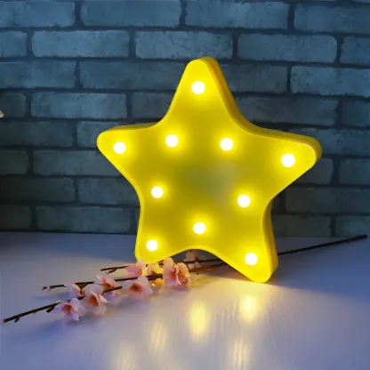 Kids Blue Plastic Star LED Night Light for Bedroom Wall Decor Image - 5