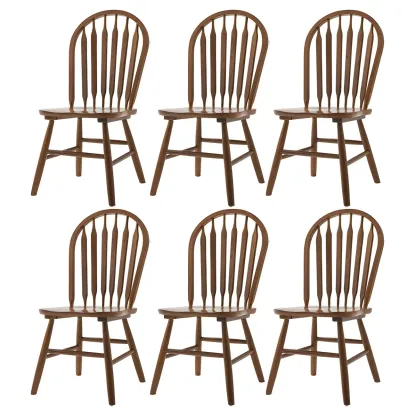 Traditional Windsor Back Solid Wood Dining Chair Set of 2 Image - 11