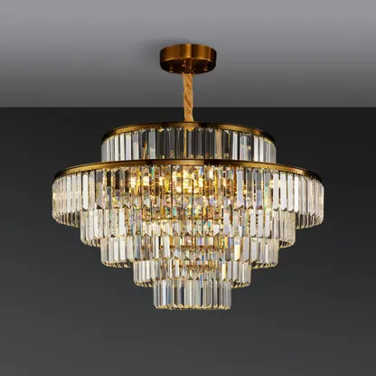 Luxury Crystal Gold Chandelier with Multi-Tiered Design  Image - 5
