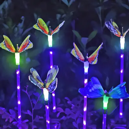 Solar LED Colorful Butterfly Pathway Lights for Garden Decor Image - 1