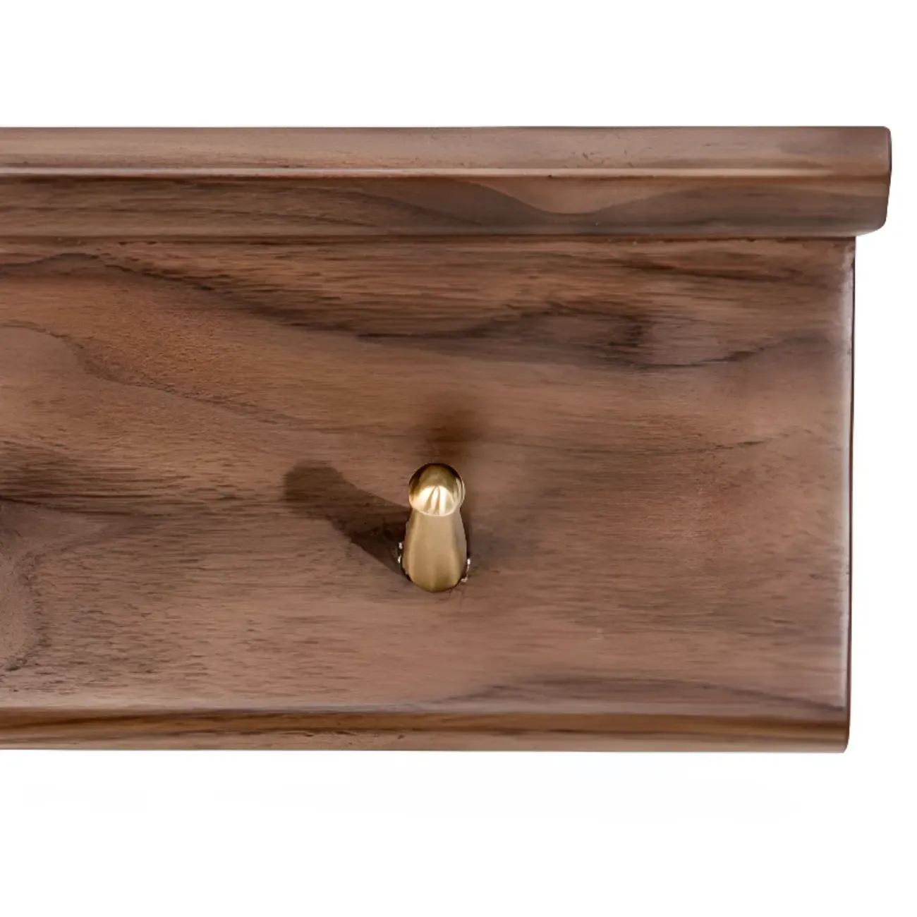 Rustic Wooden Brown Wall-Mounted Coat Rack with Shelves Image - 9