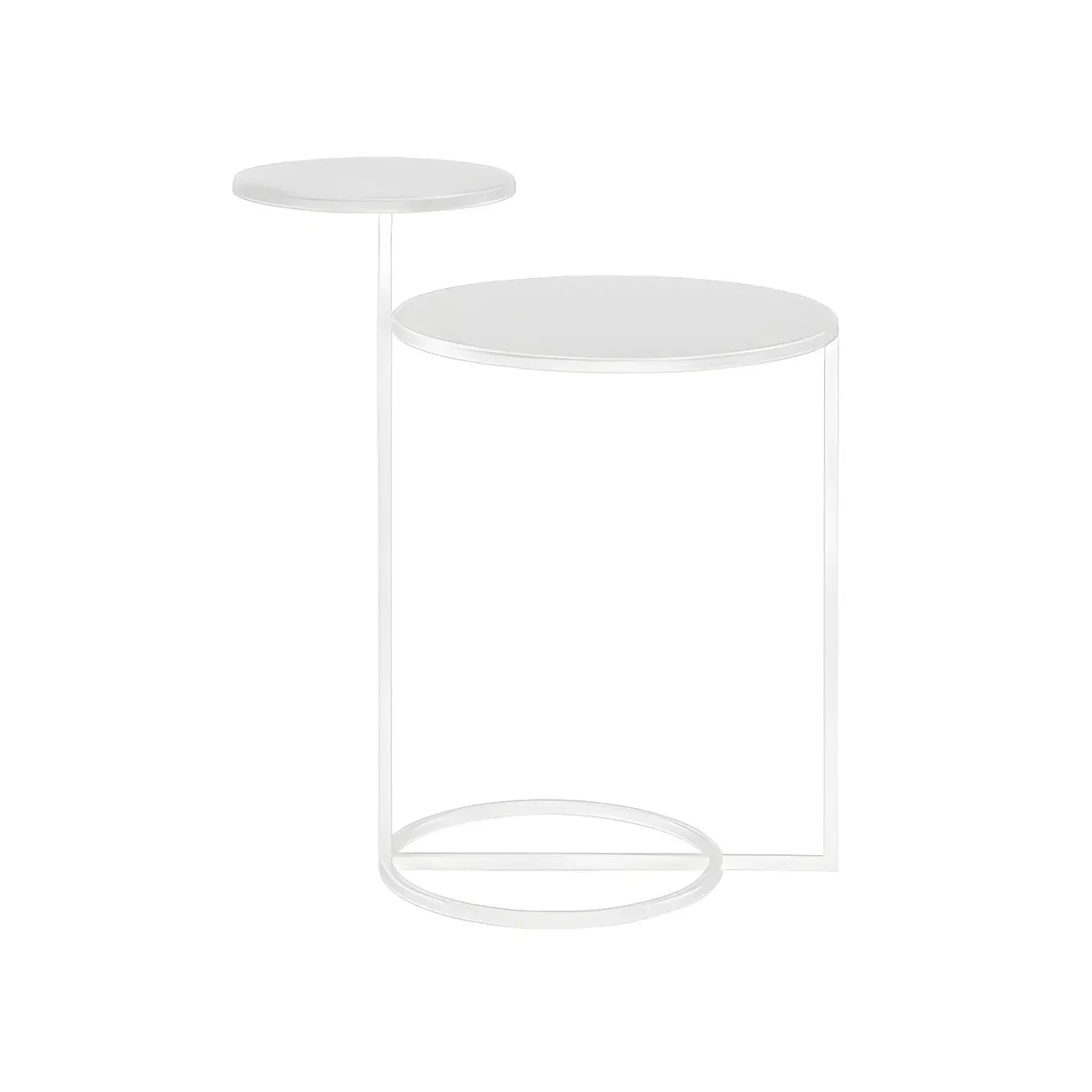Minimalist Round Metal Bedside Table in Black without Storage Image - 7 | homeyfad