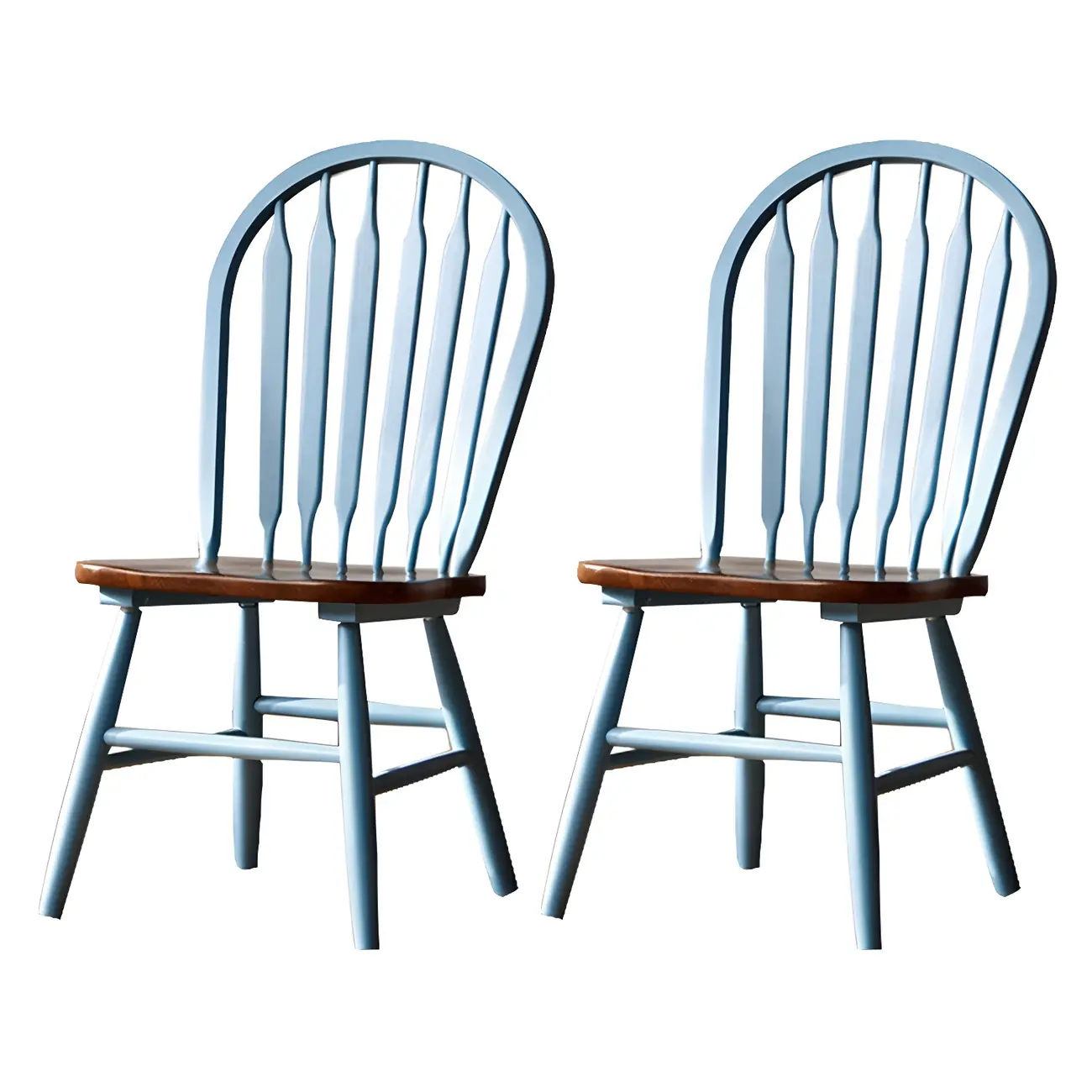 Traditional Windsor Back Solid Wood Dining Chair Set of 2 Image - 13 | homeyfad