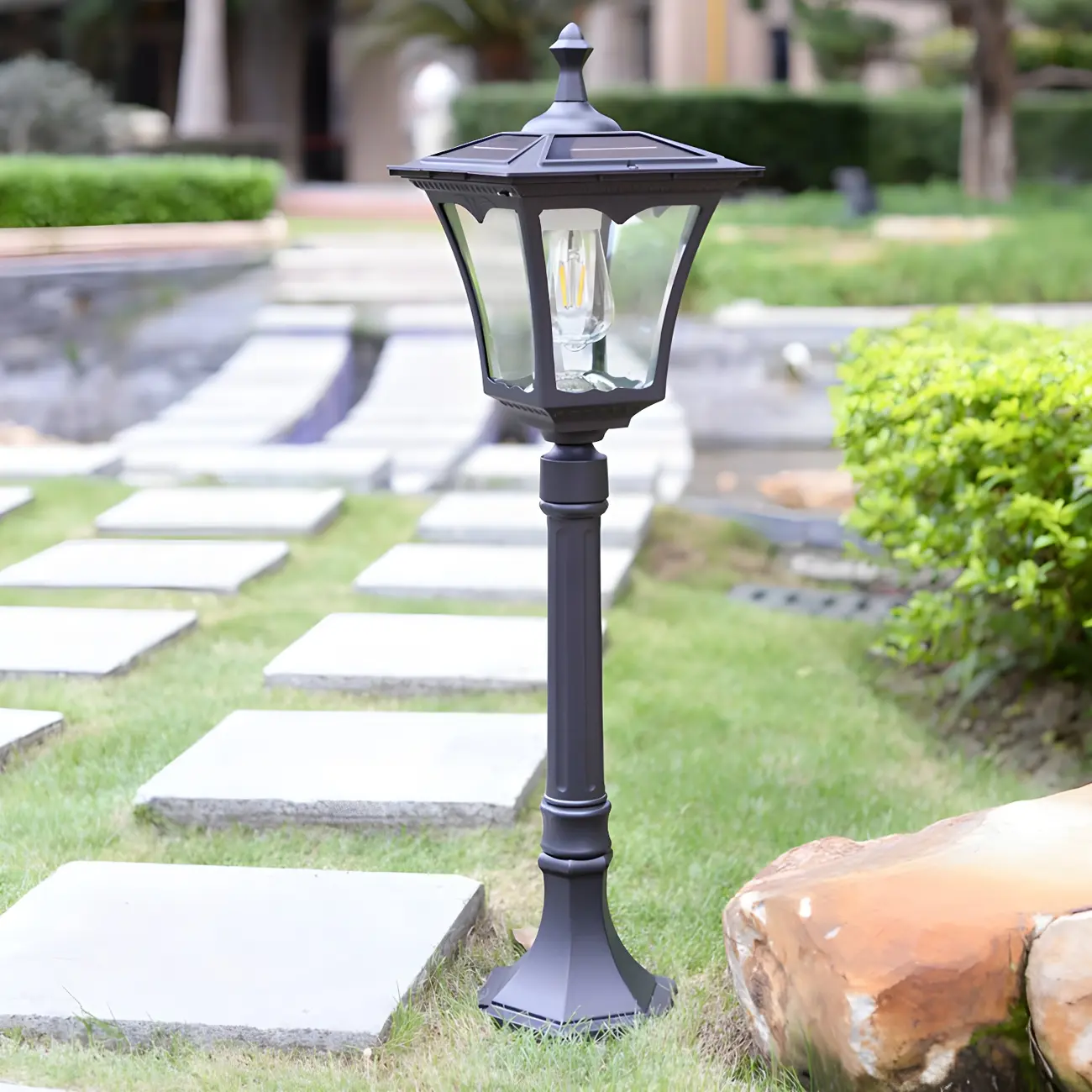 Solar LED Pagoda Bollard Light for Outdoor Landscape Lighting Image - 2 | homeyfad