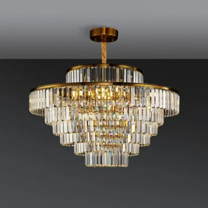 Luxury Crystal Gold Chandelier with Multi-Tiered Design  Image - 7
