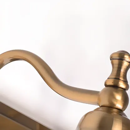 Elegant Brass Geometric Vanity Lamps Above Mirror Image - 8