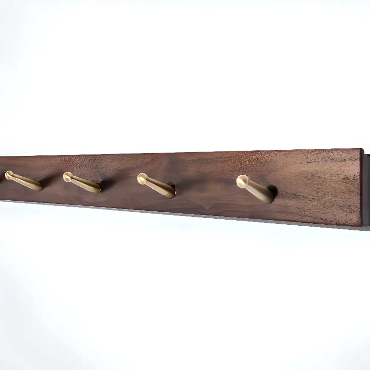 Rustic Wooden Brown Wall-Mounted Coat Rack with Shelves Image - 11 | homeyfad