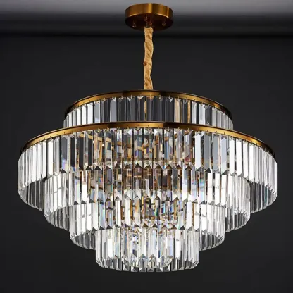 Luxury Crystal Gold Chandelier with Multi-Tiered Design  Image - 8