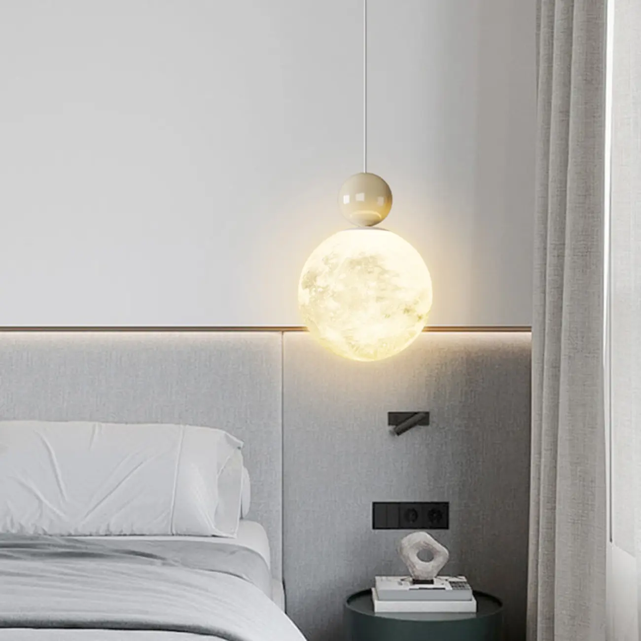 Designer Moon Round Cluster Pendant Light with Beaded Detail for Home Decor Image - 18 | homeyfad