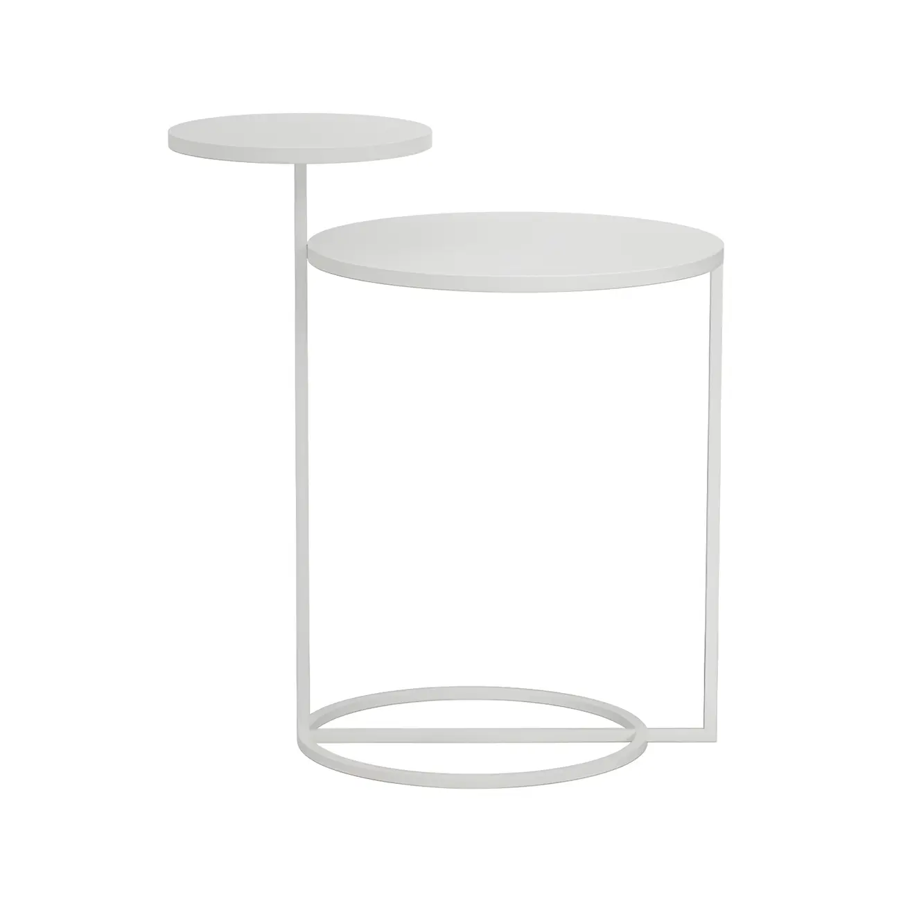 Minimalist Round Metal Bedside Table in Black without Storage Image - 24 | homeyfad