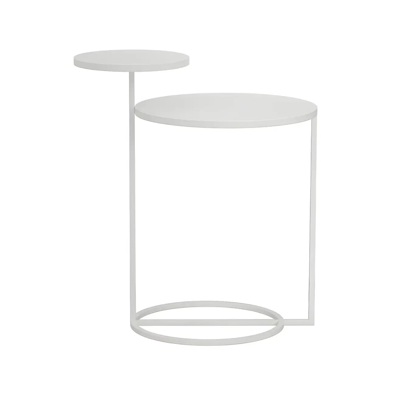 Minimalist Round Metal Bedside Table in Black without Storage Image - 9
