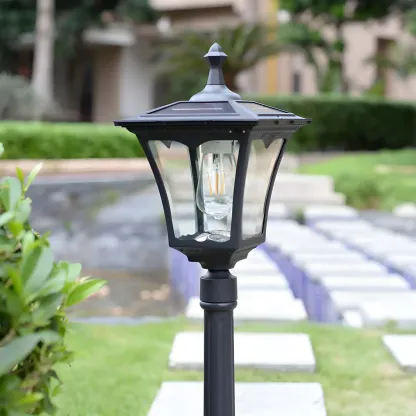 Solar LED Pagoda Bollard Light for Outdoor Landscape Lighting Image - 4