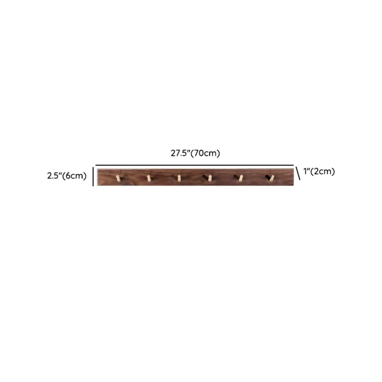 Rustic Wooden Brown Wall-Mounted Coat Rack with Shelves #size