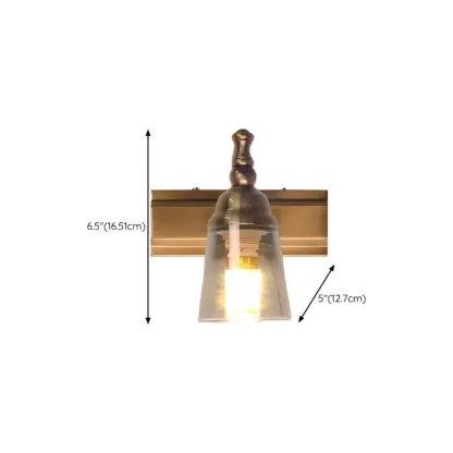 Elegant Brass Geometric Vanity Lamps Above Mirror #size