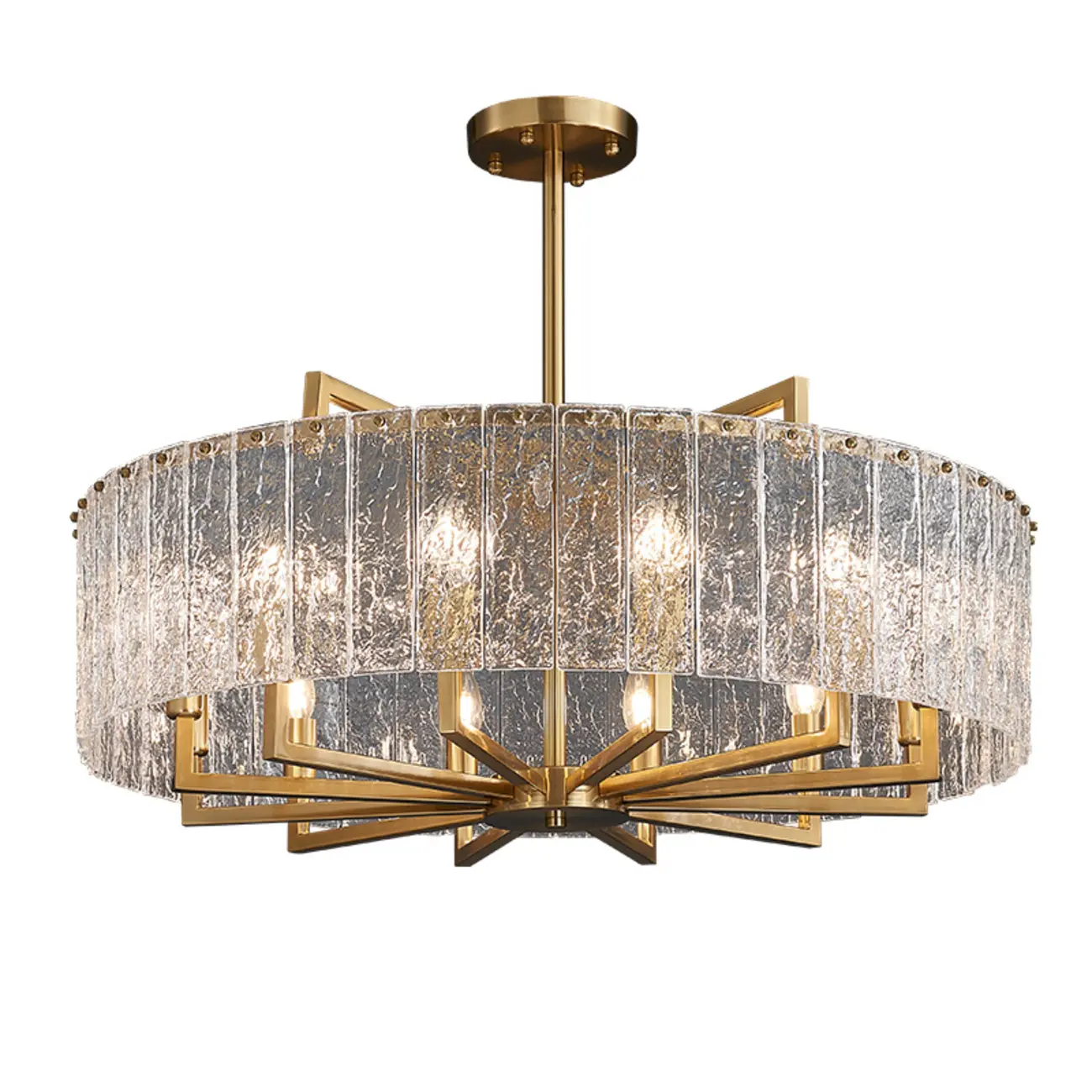 Modern Round Brass Crystal Chandeliers for Living Room Image - 5 | homeyfad