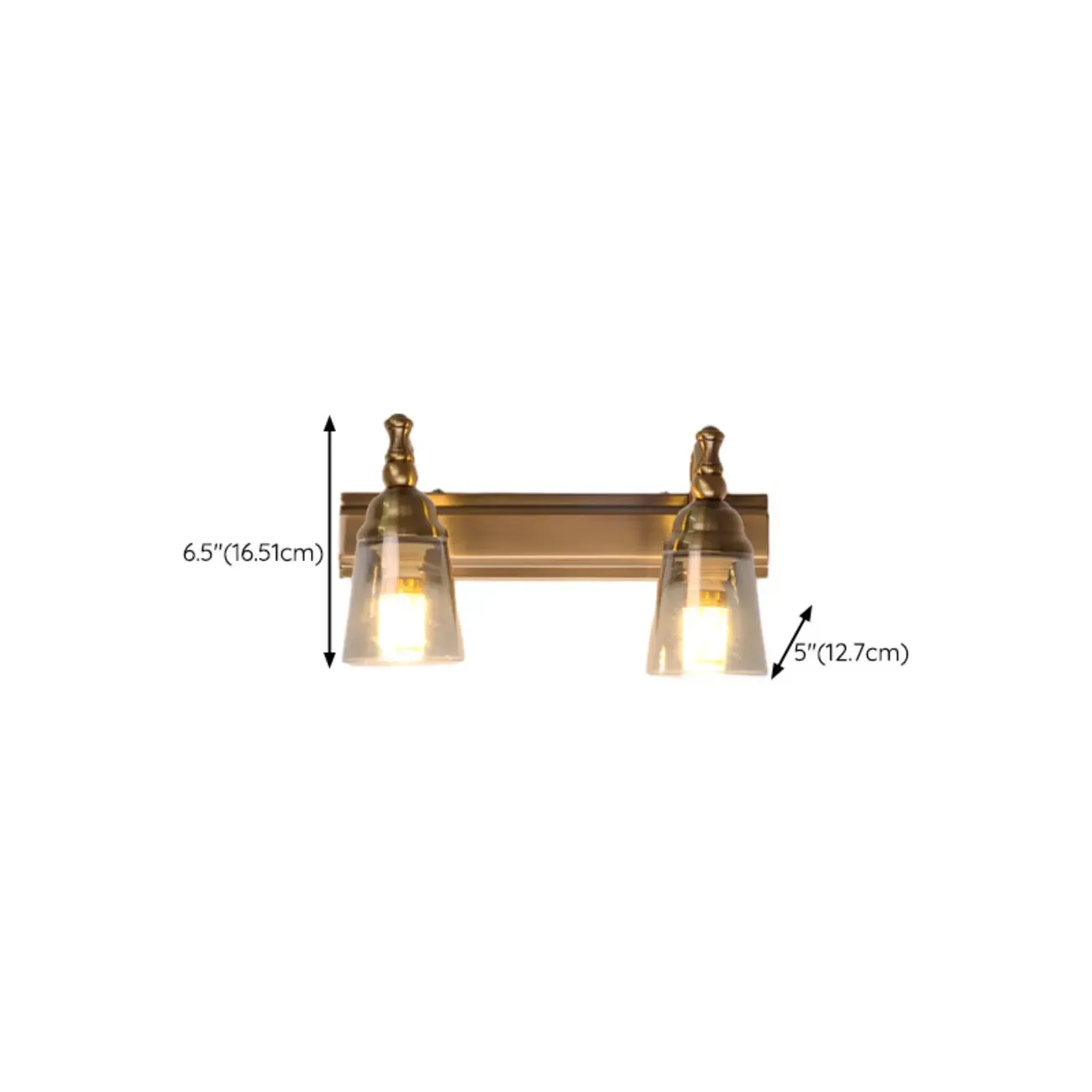 Elegant Brass Geometric Vanity Lamps Above Mirror Image - 11