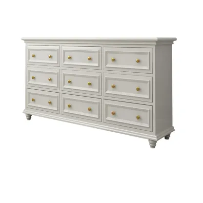 Glam White Wood Dressers & Chests for Bedroom Image - 15