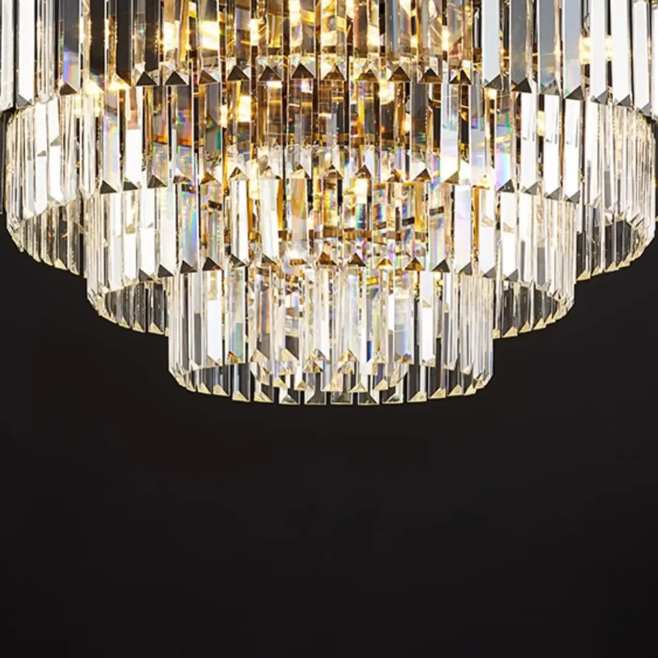 Luxury Crystal Gold Chandelier with Multi-Tiered Design  Image - 11