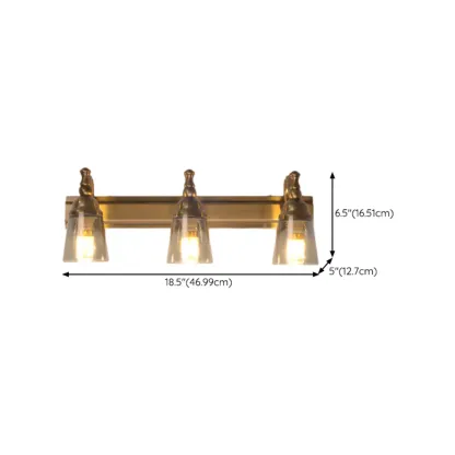 Elegant Brass Geometric Vanity Lamps Above Mirror Image - 12