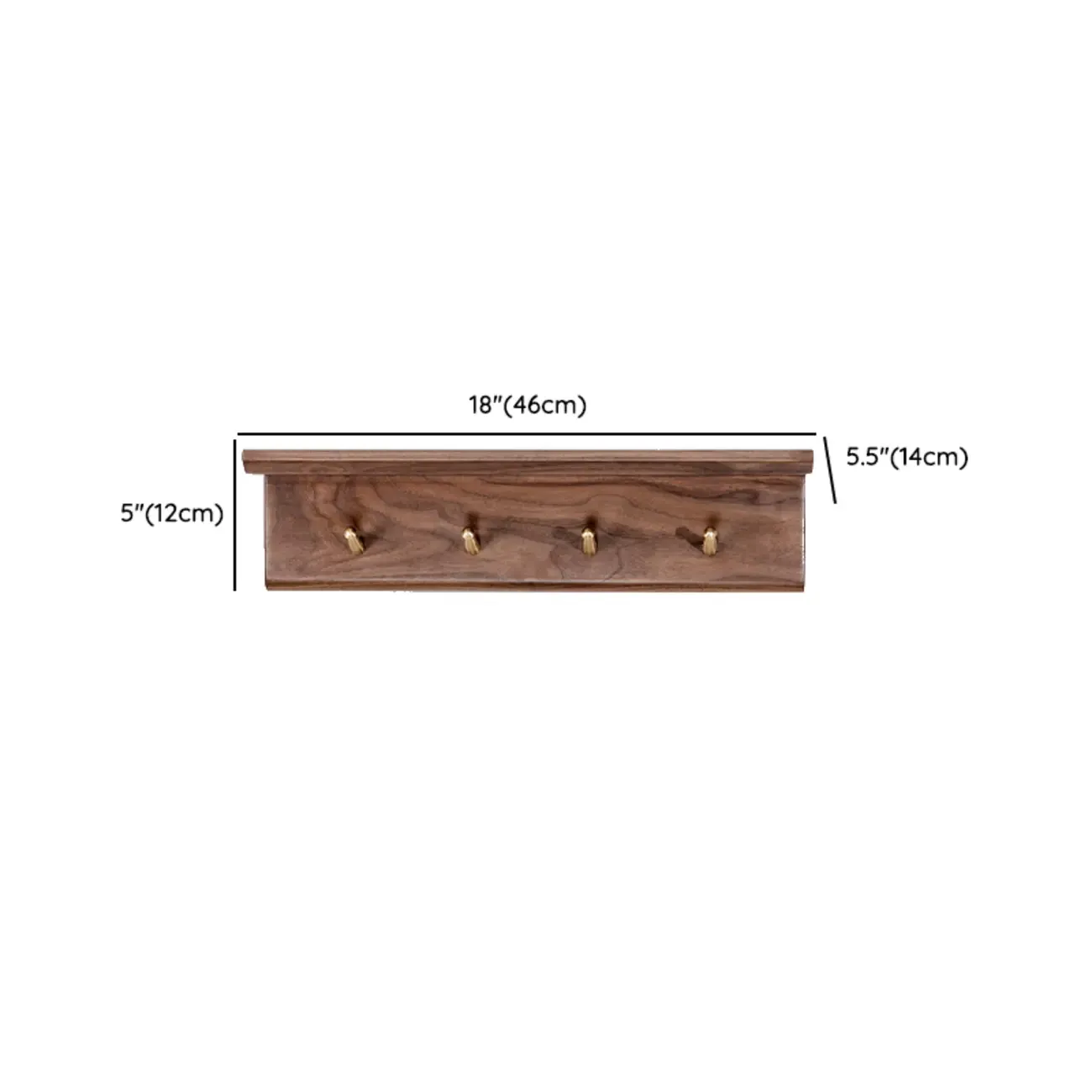 Rustic Wooden Brown Wall-Mounted Coat Rack with Shelves Image - 16